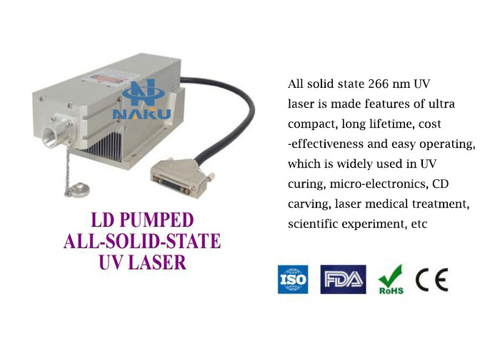 Long Lifetime Easy Operating 266nm Passively Q-switched UV Laser 0.1~10uJ/ 1~120mW